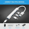 4-in-1 Multifunctional USB3.0 Hub USB3.0 to USB3.0 USB2.0 Hub USB3.0 Adapter Converter Aluminum Alloy Hub for PC Laptop Grey