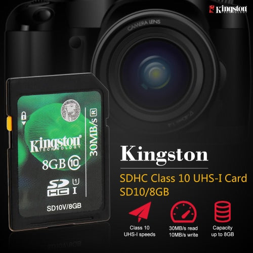 Genuine Original Kingston Class 10 8GB SDHC Memory Card 45M/s for Cellphone Camera HD Video