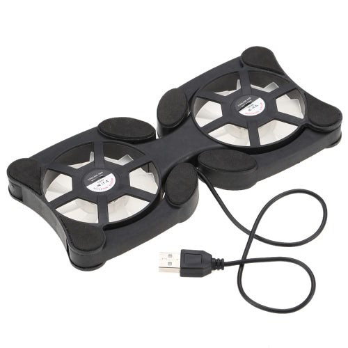 Mini Portable Folding Foldable USB Dual Fan Cooler Cooling Pad for PC Laptop Notebook 7"~15"