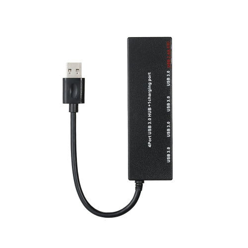 5 Ports Super Speed Mini Portable USB 3.0 Hub 5Gbps Transfer Speed With Dedicated Charging Port 2.4A Port (Black)