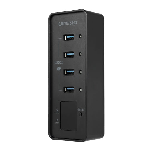 OImaster 4 منافذ USB3.0 Hub High Speed Hub التوصيل والتشغيل مع شاحن لأجهزة Mac PC محركات أقراص فلاش USB أجهزة تعمل بالطاقة USB الولايات المتحدة التوصيل