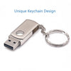 Metal Rotatable USB Flash Drive Pen Drive USB2.0 32G/64G Memory Stick U Disk with Flash Card Keychain