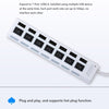 JDL-A7 HUB USB Hub 7 Port USB 2.0 Independent Switch Indicator High Speed Ultra Slim Splitter Hub with USB Cable for Desktop Notebook USB Mouse Scanner Digital Camera U Disk USB Keyboard and more