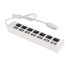 JDL-A7 HUB USB Hub 7 Port USB 2.0 Independent Switch Indicator High Speed Ultra Slim Splitter Hub with USB Cable for Desktop Notebook USB Mouse Scanner Digital Camera U Disk USB Keyboard and more