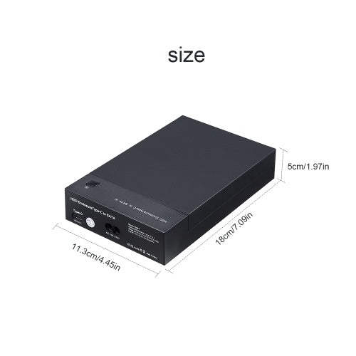 HDD Enclosure USB3.1 Type-C to Hard Drive Docking Station for 2.5/3.5 inch HDD SSD for TV/Computer/PS4