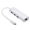 USB3.0 to Ethernet LAN RJ45 Network Card Adapter with USB3.0 Hub 3 Ports for Laptop