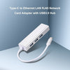 USB3.0 to Ethernet LAN RJ45 Network Card Adapter with USB3.0 Hub 3 Ports for Laptop