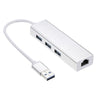 USB3.0 to Ethernet LAN RJ45 Network Card Adapter with USB3.0 Hub 3 Ports for Laptop