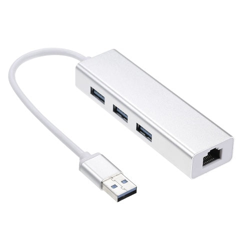 USB3.0 to Ethernet LAN RJ45 Network Card Adapter with USB3.0 Hub 3 Ports for Laptop