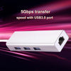 USB3.0 to Ethernet LAN RJ45 Network Card Adapter with USB3.0 Hub 3 Ports for Laptop