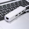 USB3.0 to Ethernet LAN RJ45 Network Card Adapter with USB3.0 Hub 3 Ports for Laptop