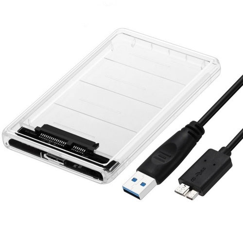 2.5" Transparent Hard Drive Enclosure USB 3.0 to SATA3 5gbps Caddy Case For External HDD/SSD ST