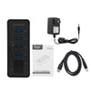 OImaster 4 Ports USB3.0 Hub 5Gbps High Speed Hub Fast Charging Support Windows/XP/Linux/Mac/Mix