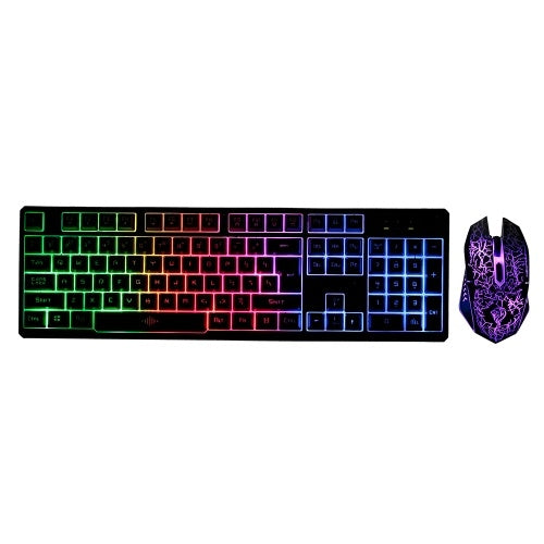 Keyboard and Mouse Combo N-Key Rollover Wired Gaming Mouse Silent Office Keyboard RGB Mouse 104Keys