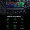 Razer BlackWidow Elite Mechanical Keyboard Gaming 104 Keys RGB Wired Keyboard Instant Trigger Chroma Colorful Light HyperShift Black With Palm Rest  Green Switch