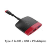 3in1 Type-C Converter Type-C to HD + USB + PD 60HZ Adapter 4K HD Plug & Play USB HUB