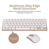 2.4G Mini Wireless Keyboard and Mouse Combo Alloy Panel Keyboard and Mouse Set for PC Laptop Gold