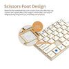 2.4G Mini Wireless Keyboard and Mouse Combo Alloy Panel Keyboard and Mouse Set for PC Laptop Gold