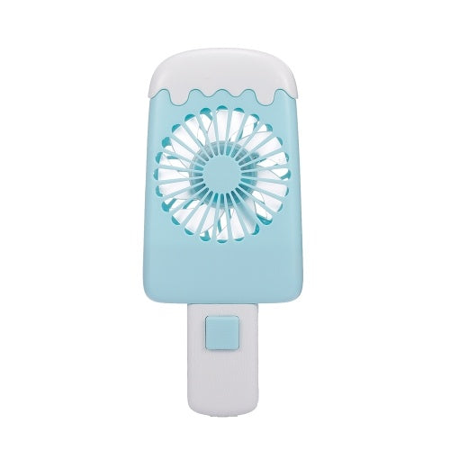 Mini Handheld USB Fan Ice Cream Fan Portable Rechargeable Popsicle Fan Cartoon Small Fan Outdoor Handheld Fan Blue