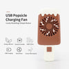 Mini Handheld USB Fan Ice Cream Fan Portable Rechargeable Popsicle Fan Cartoon Small Fan Outdoor Handheld Fan Blue