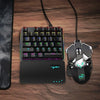 HXSJ V200+J600 Combo J600 Wired Gaming Mouse 9-key Macro Programming Mice & V200 Blue Switch One-handed Mechanical Keyboard Set Black Keyboard + Grey Mouse