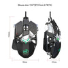 HXSJ V200+J600 Combo J600 Wired Gaming Mouse 9-key Macro Programming Mice & V200 Blue Switch One-handed Mechanical Keyboard Set Black Keyboard + Grey Mouse