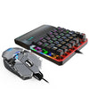 HXSJ V200+J600 Combo J600 Wired Gaming Mouse 9-key Macro Programming Mice & V200 Blue Switch One-handed Mechanical Keyboard Set Black Keyboard + Grey Mouse