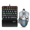 HXSJ V200+J600 Combo J600 Wired Gaming Mouse 9-key Macro Programming Mice & V200 Blue Switch One-handed Mechanical Keyboard Set Black Keyboard + Grey Mouse