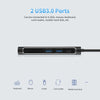 Multifunctional 6-in-1 Type-C Hub Type-C to USB3.0 HD Converter with SD TF Card Slot USB3.1 Adapter Plug and Play Black