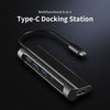 Multifunctional 6-in-1 Type-C Hub Type-C to USB3.0 HD Converter with SD TF Card Slot USB3.1 Adapter Plug and Play Black