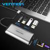 Vention TGDHB Type-C to USB3.0 * 3 RJ45 PD HUB Dock USB-C Adapter Converter Splitter Gray 0.15M