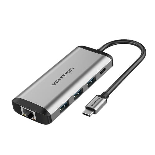 Vention THAHB USB C HUB Type-C to 4K HDMI+USB3.0*3+TF+SD+RJ45+3.5mm+PD HUB Dock Adapter Converter Splitter