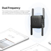 1200Mbps Dual Frequency 2.4G/5G Wireless Repeater WiFi Signal Amplifier WiFi Range Extender for Home Office Black EU Plug