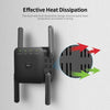 1200Mbps Dual Frequency 2.4G/5G Wireless Repeater WiFi Signal Amplifier WiFi Range Extender for Home Office Black EU Plug