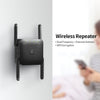 1200Mbps Dual Frequency 2.4G/5G Wireless Repeater WiFi Signal Amplifier WiFi Range Extender for Home Office Black EU Plug