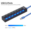 7-Port USB 3.0 HUB USB Splitter 7 Ports Expander with Switch For PC