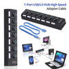 7-Port USB 3.0 HUB USB Splitter 7 Ports Expander with Switch For PC