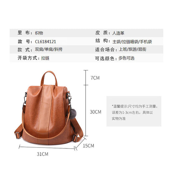 CLD6184121 Korean Multi-function Backpack - Brown