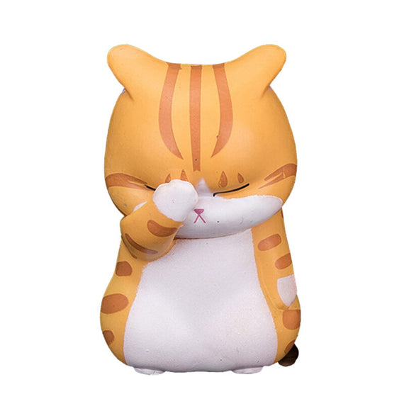 Cartoon Cat Figurine Toy - Yellow