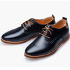 Casual Leather Oxford Shoes - Black