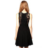 Charming Tight Sleeveless Chiffon Dress - Black