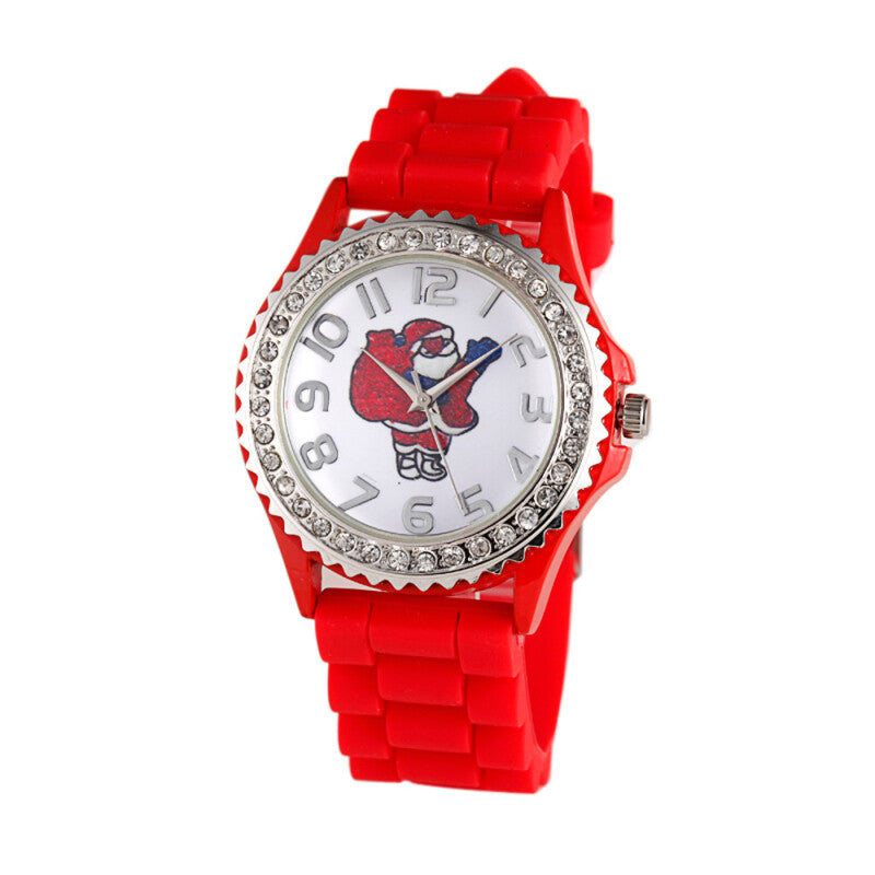 Christmas Premium Silica Quartz Watch - Red