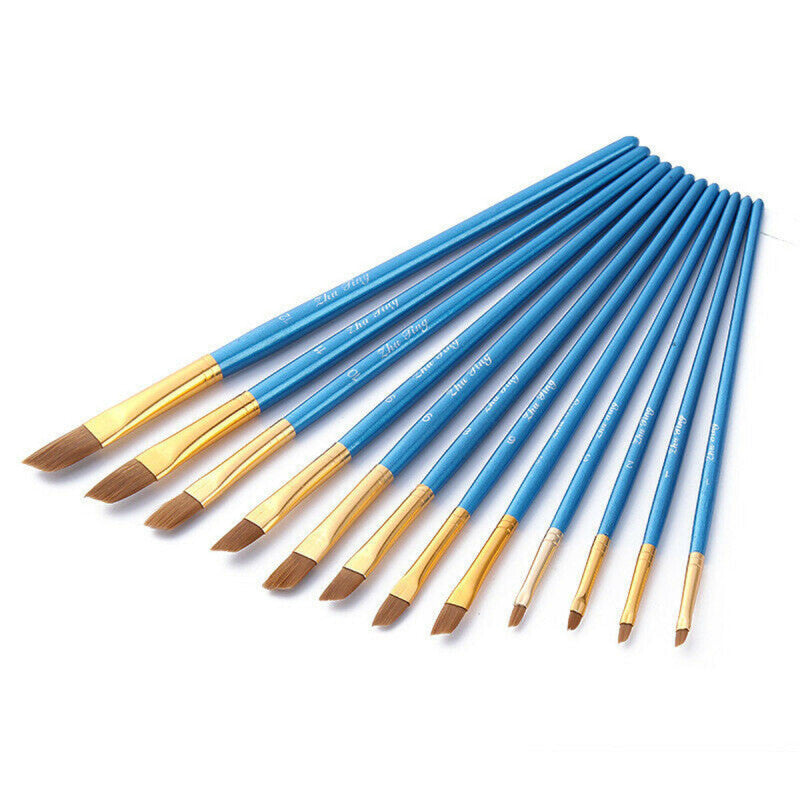 Craft Premium 12Pcs Painting Brushes Art Kit - Blue