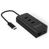 dodocool USB-C 3.1 to 3-Port USB-A 3.0 Hub with Gigabit Ethernet Adapter and Power Delivery Black