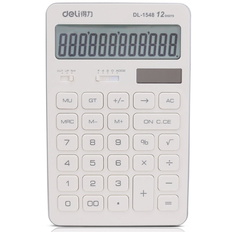 Deli 1548A  Premium Business Calculator - White Smoke