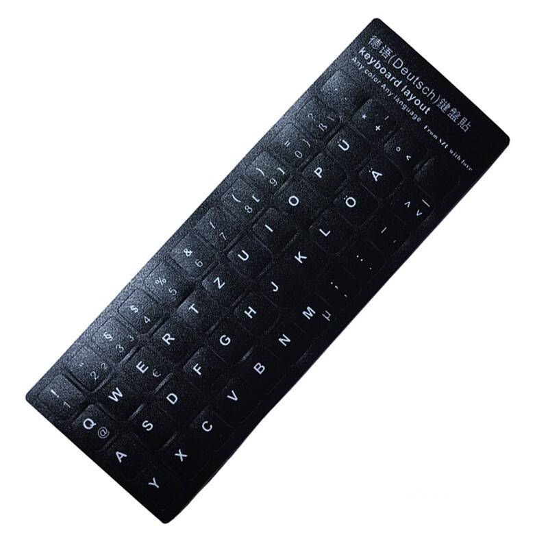 Deutsch Premium Desktop Keyboard Stickers Layout - Black
