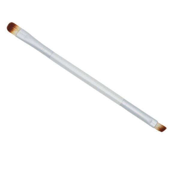 Double-end Eyeshadow Eyebrow Brush - Silver