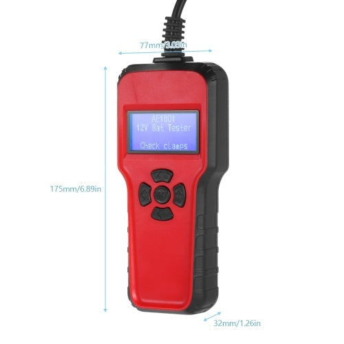 Digital Battery Analyzer AE1801 Car Battery Tester Battery Capacity Testing Device Digital Electric Load Charging System Detect Car