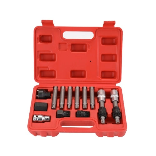 13Pcs Generator Belt Removal Tool Set Car Repairing Tool Motor Pulley Disassembly/Assembly Wrench Set Automobiles Garage Tools