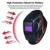 Welding Helmet Solar Powered Auto Darkening Protective Helmet Shield with Variable Shade from DIN9 to DIN13 Suitable for ARC TIG MIG Spot Micro Wire AC DC Plasma Welders/Cutters